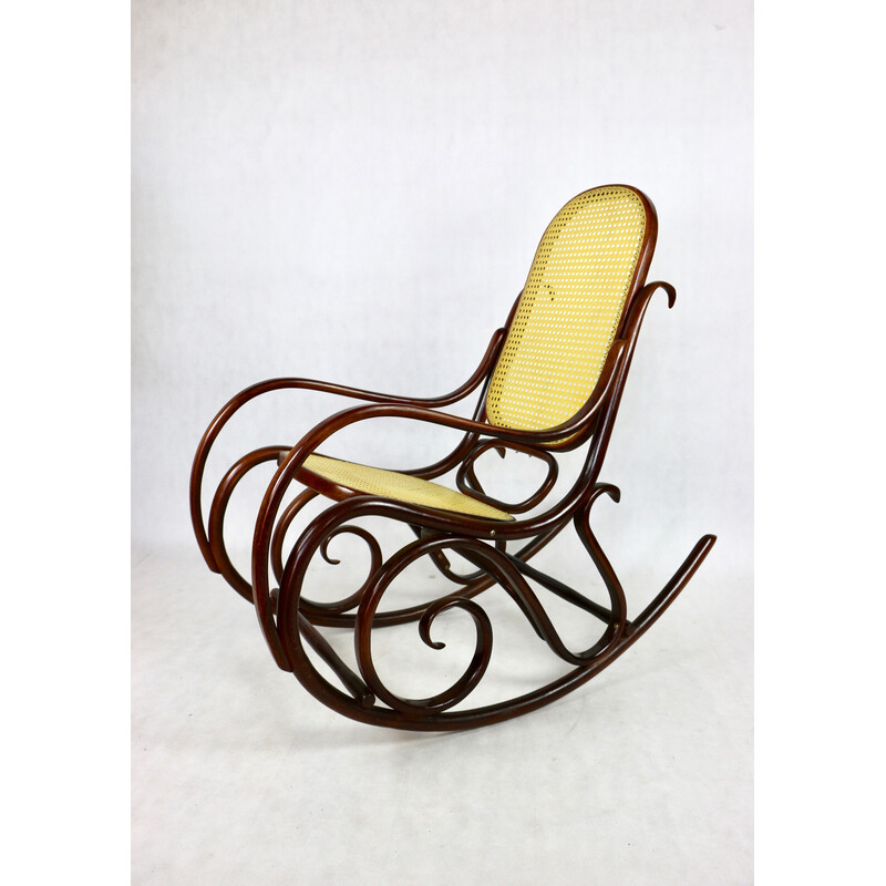 Materialisme verdieping stromen Vintage bruine schommelstoel van Michael Thonet, jaren '80