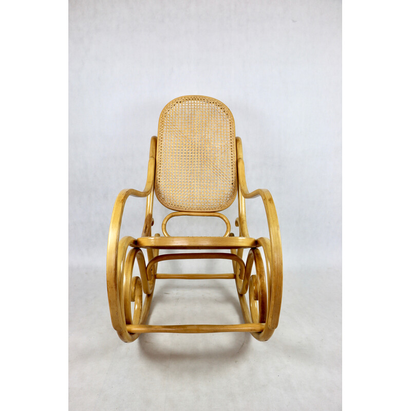 Vintage natural wood rocking chair by Michael Thonet, 1980s