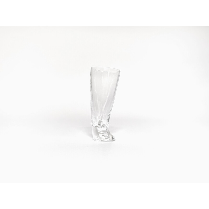 Set of 6 vintage 'Touch Glass' vodka glasses by Angelo Mangiarotti for Cristalleria Colle, 1991