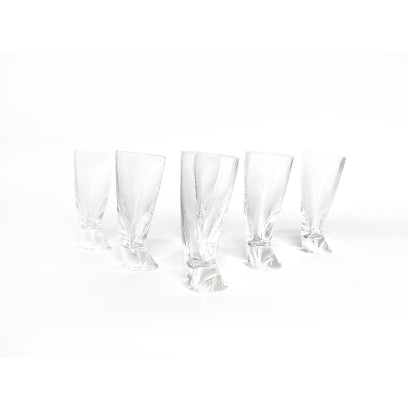 Conjunto de 6 copos de vodka vintage "Touch Glass" de Angelo Mangiarotti para Cristalleria Colle, 1991