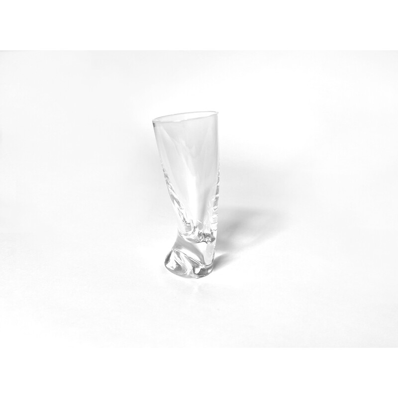 Set of 6 vintage 'Touch Glass' vodka glasses by Angelo Mangiarotti for Cristalleria Colle, 1991