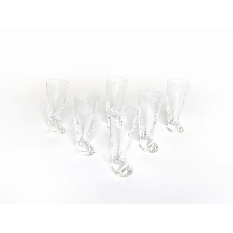 Conjunto de 6 copos de vodka vintage "Touch Glass" de Angelo Mangiarotti para Cristalleria Colle, 1991