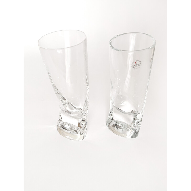 Set of 6 vintage 'Touch Glass' whisky glasses by Angelo Mangiarotti for Cristalleria Colle, 1991