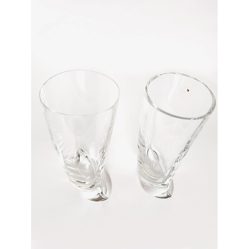 Juego de 6 vasos de whisky "Touch Glass" de Angelo Mangiarotti para Cristalleria Colle, 1991