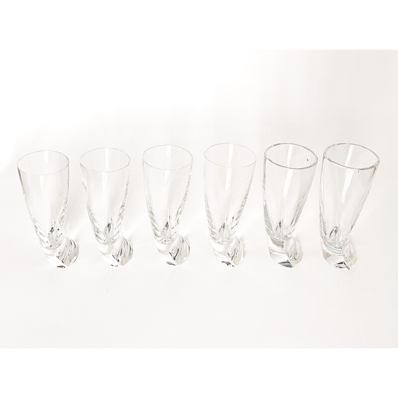 Set van 6 vintage 'Touch Glass' whiskyglazen door Angelo Mangiarotti voor Cristalleria Colle, 1991