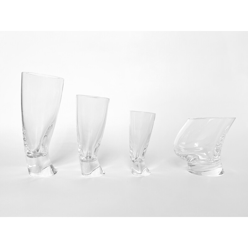 Set of 6 vintage 'Touch Glass' whisky glasses by Angelo Mangiarotti for Cristalleria Colle, 1991