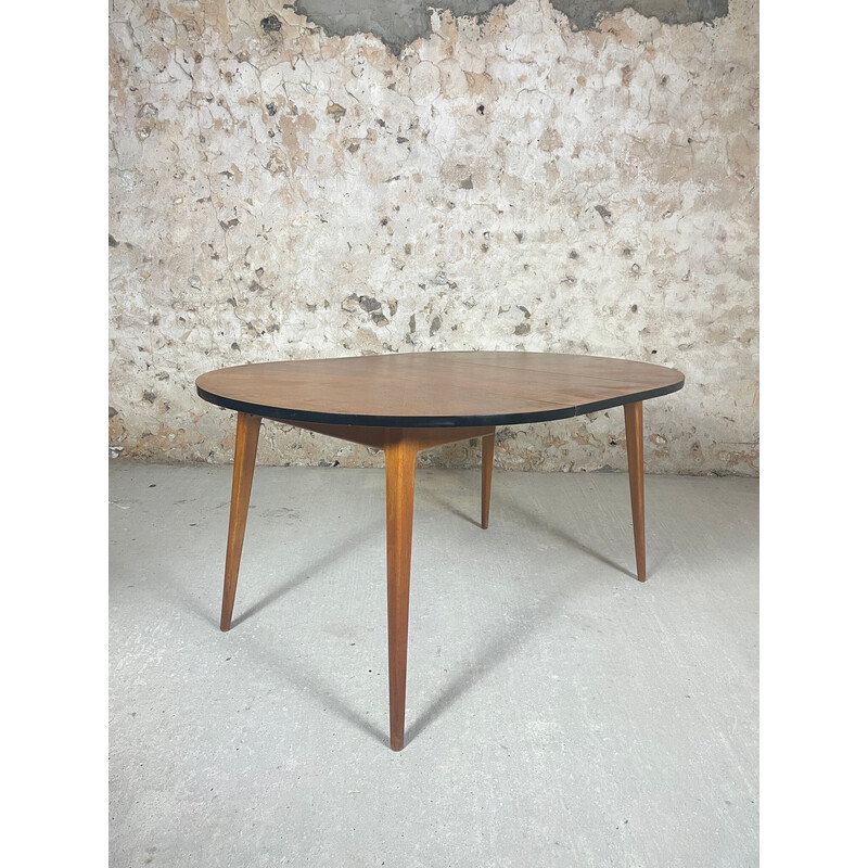 Vintage oakwood table with sun-shaped top, 1960