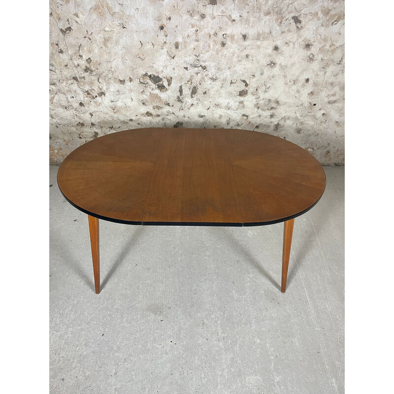 Mesa de carvalho vintage com tampo em forma de sol, 1960