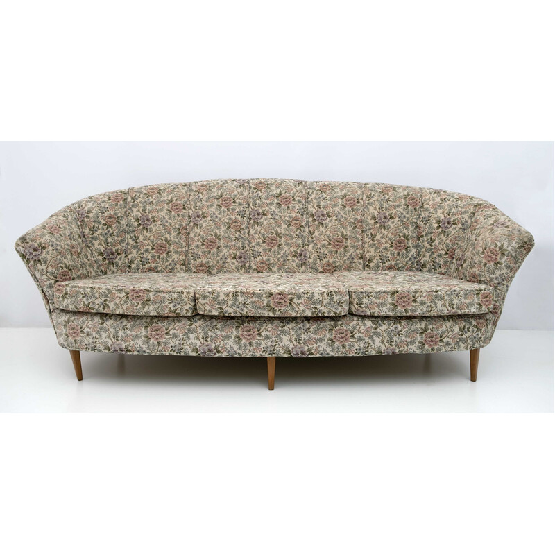 Vintage-Sofa mit Stoffbezug, Italien 1950