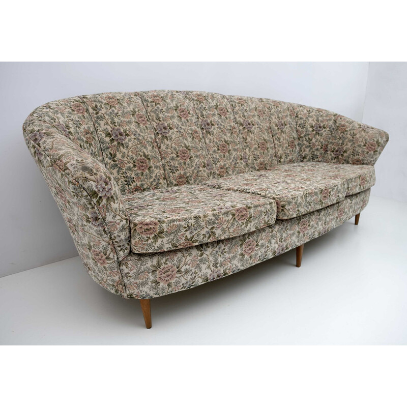 Vintage-Sofa mit Stoffbezug, Italien 1950