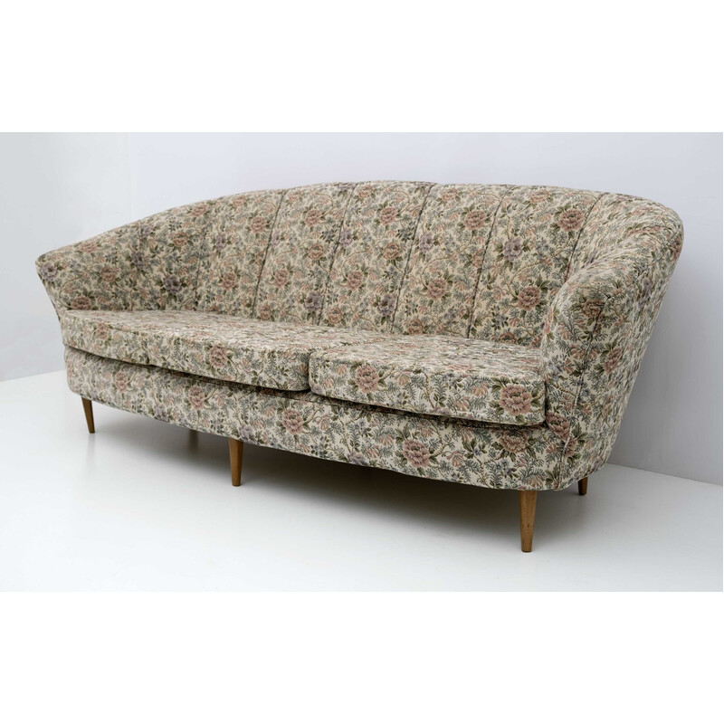 Vintage-Sofa mit Stoffbezug, Italien 1950