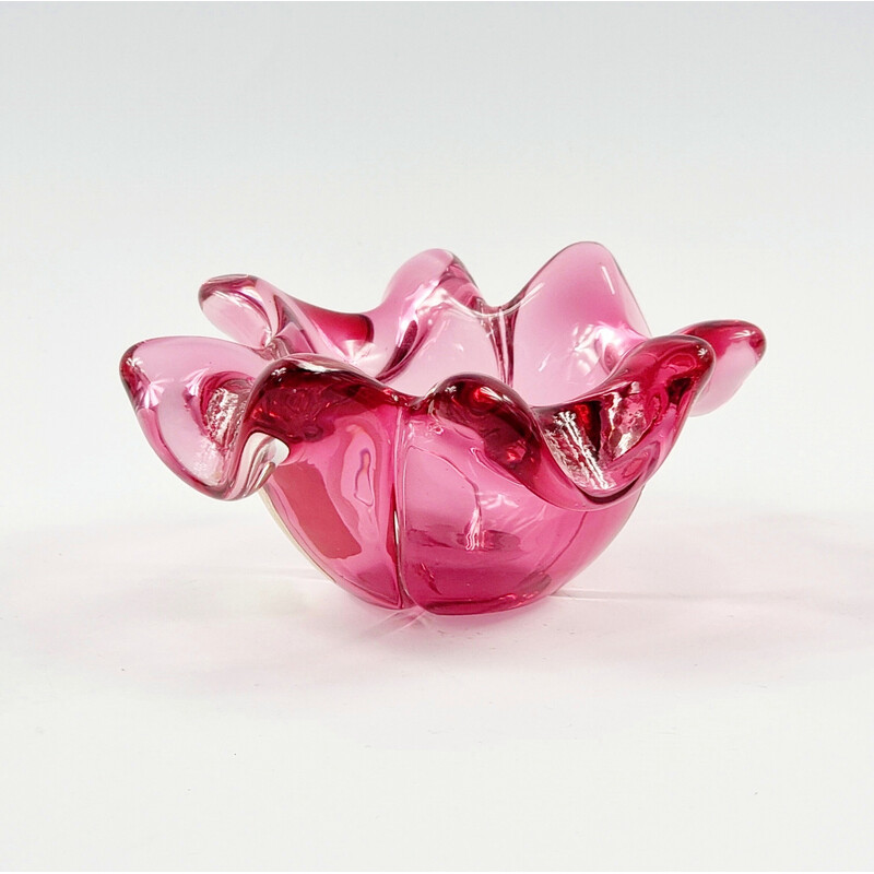 Vintage Murano Chambord glass bowl by Fratelli Toso, Italy 1940-1950