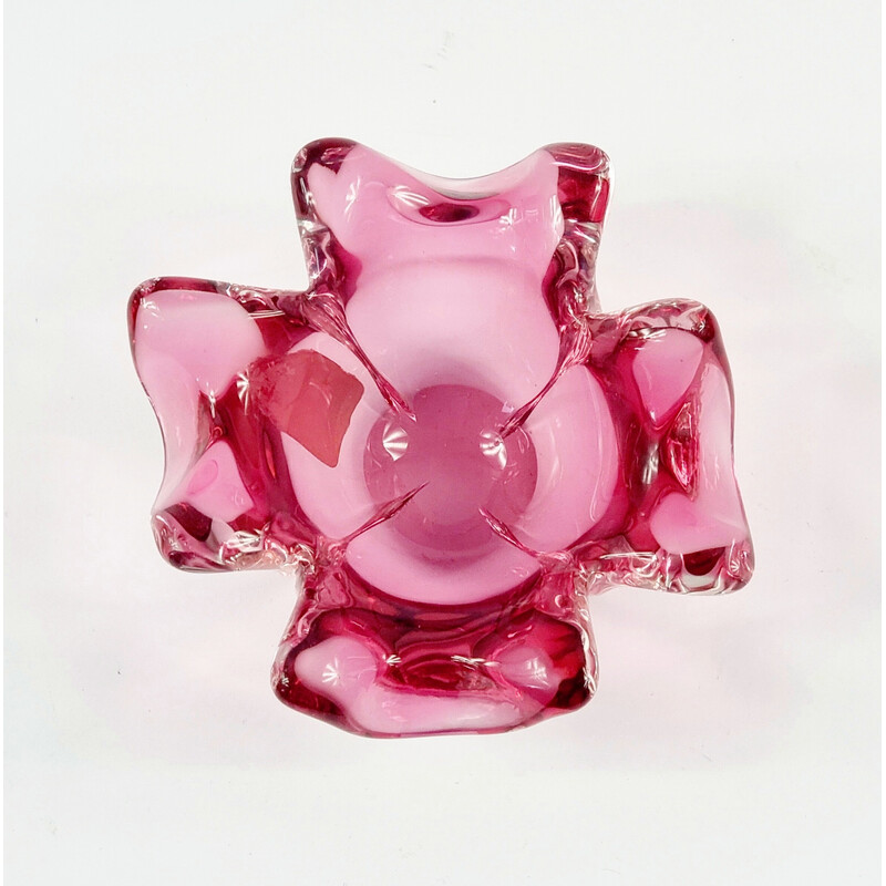 Vintage Murano Chambord glass bowl by Fratelli Toso, Italy 1940-1950