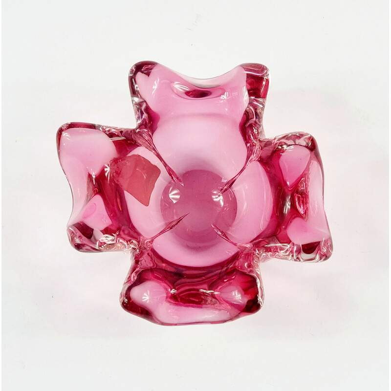 Vintage Murano Chambord glazen kom van Fratelli Toso, Italië 1940-1950