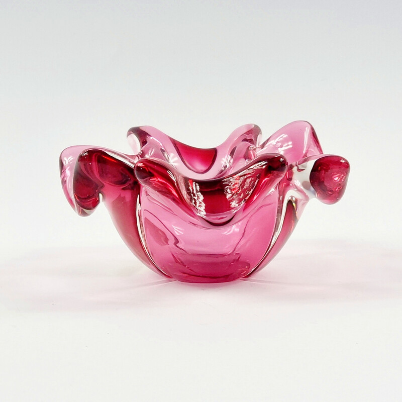 Vintage Murano Chambord glass bowl by Fratelli Toso, Italy 1940-1950