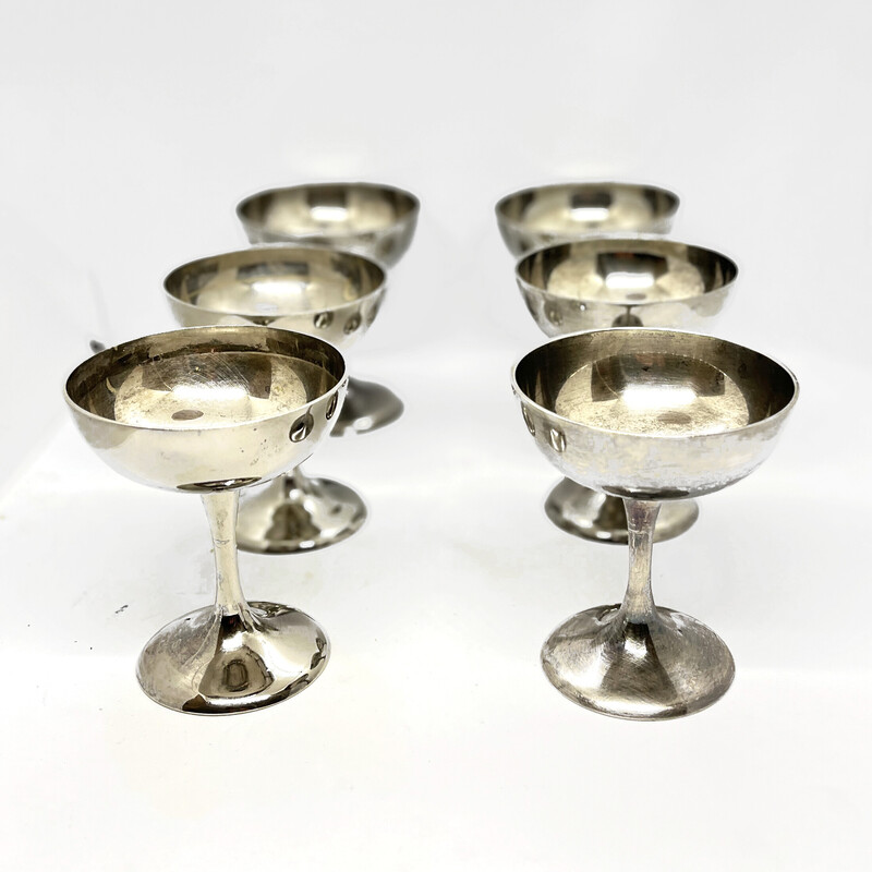 Set di 6 coppette da sorbetto vintage in argento di Imf, Germania 1960