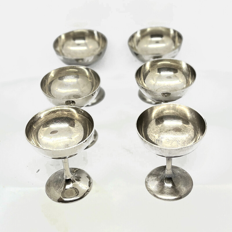 Set of 6 vintage silver-plated sorbet cups by Imf, Germany 1960
