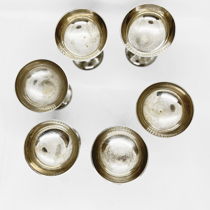 Set of 6 vintage silver-plated sorbet cups by Imf, Germany 1960