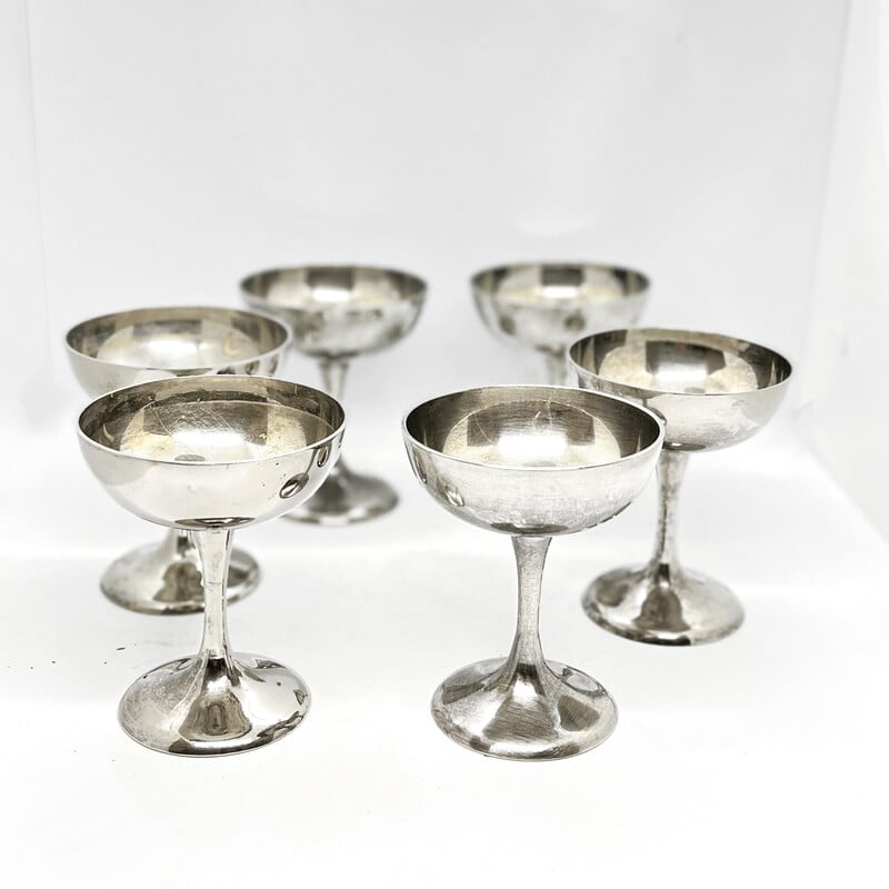 Set di 6 coppette da sorbetto vintage in argento di Imf, Germania 1960