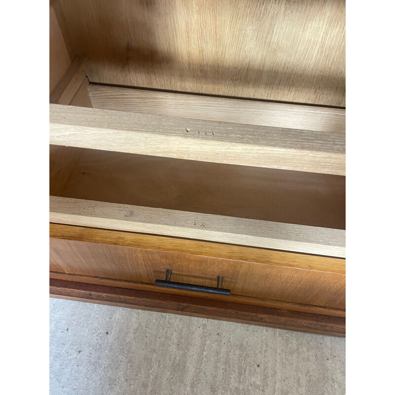 Vintage haberdashery cabinet in oak veneer