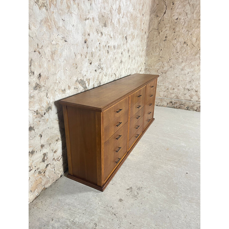 Vintage haberdashery cabinet in oak veneer