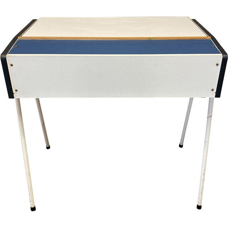 Vintage kinderbureau met ingebouwde opbergruimte, 1950