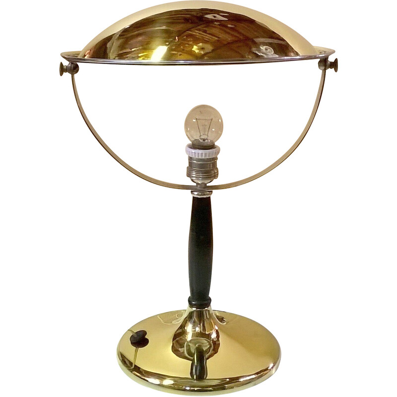 Lampe de table vintage en laiton par Zerowatt, 1940