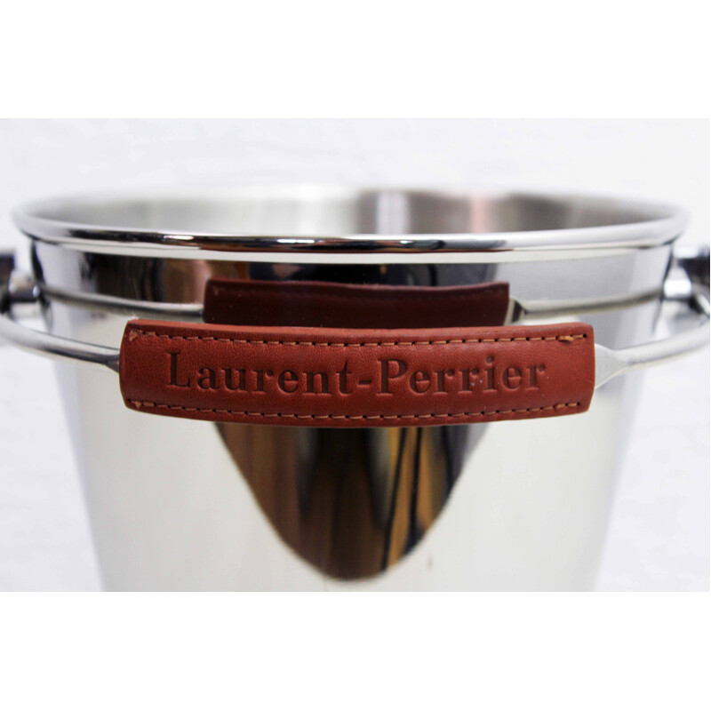 Vintage Laurent Perrier roestvrij staal en lederen champagne-emmer