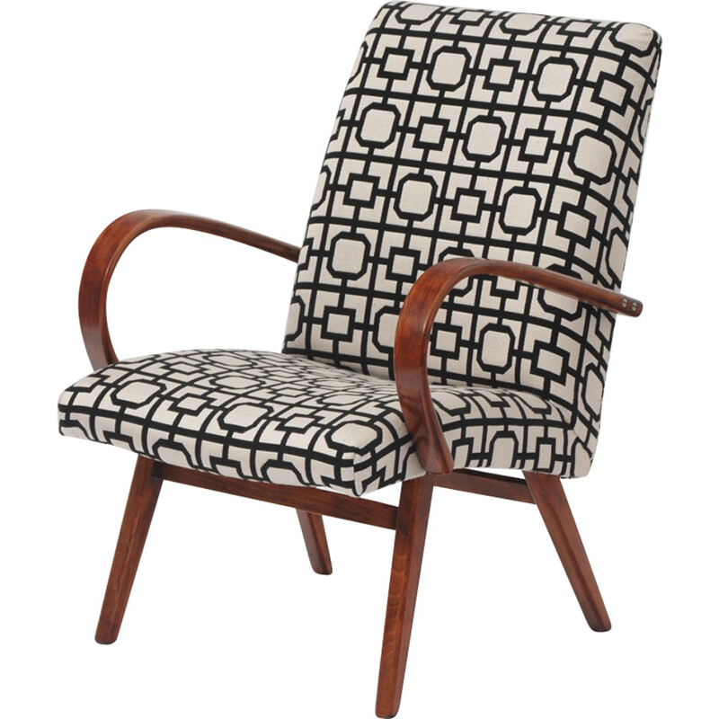 Armchair TON with squared pattern - 1960s