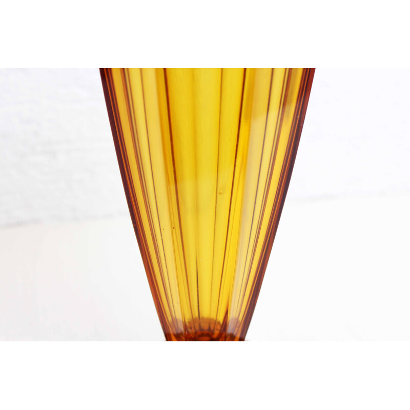 Vintage amber Art Deco glass vase, 1930