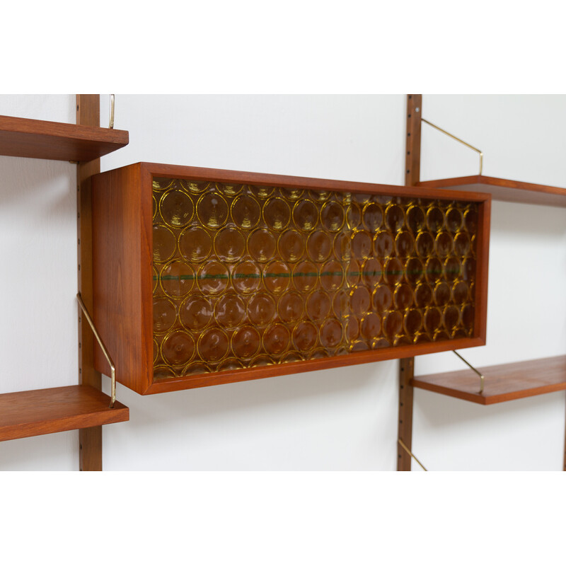 Danish vintage 5-bay modular teak wall unit by Poul Cadovius for Cado, 1950s