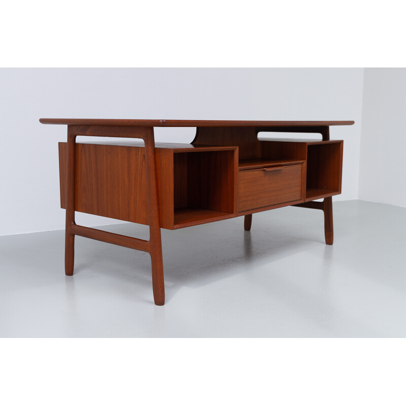 Danish vintage model 75 desk in teak by Gunni Omann for Omann Jun, 1960s