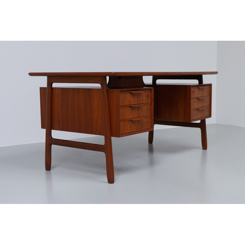 Danish vintage model 75 desk in teak by Gunni Omann for Omann Jun, 1960s