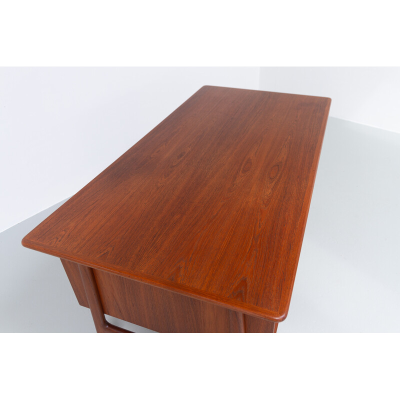 Danish vintage model 75 desk in teak by Gunni Omann for Omann Jun, 1960s