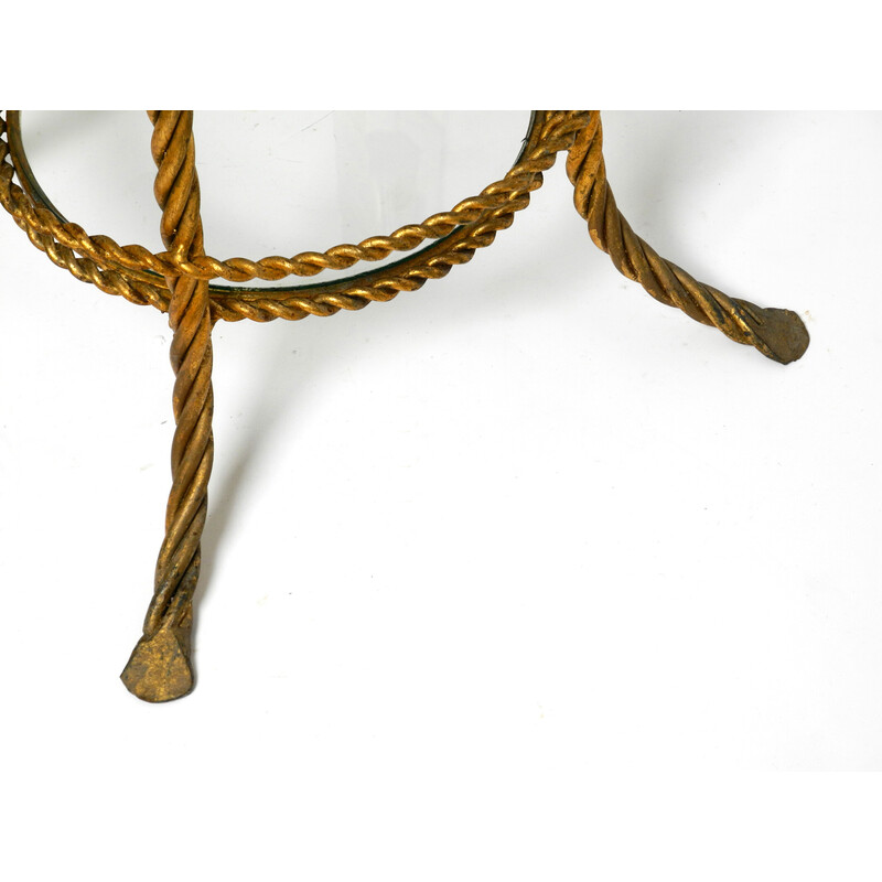 Mesa de apoio vintage em ferro dourado de Li Puma Firenze, Itália 1960