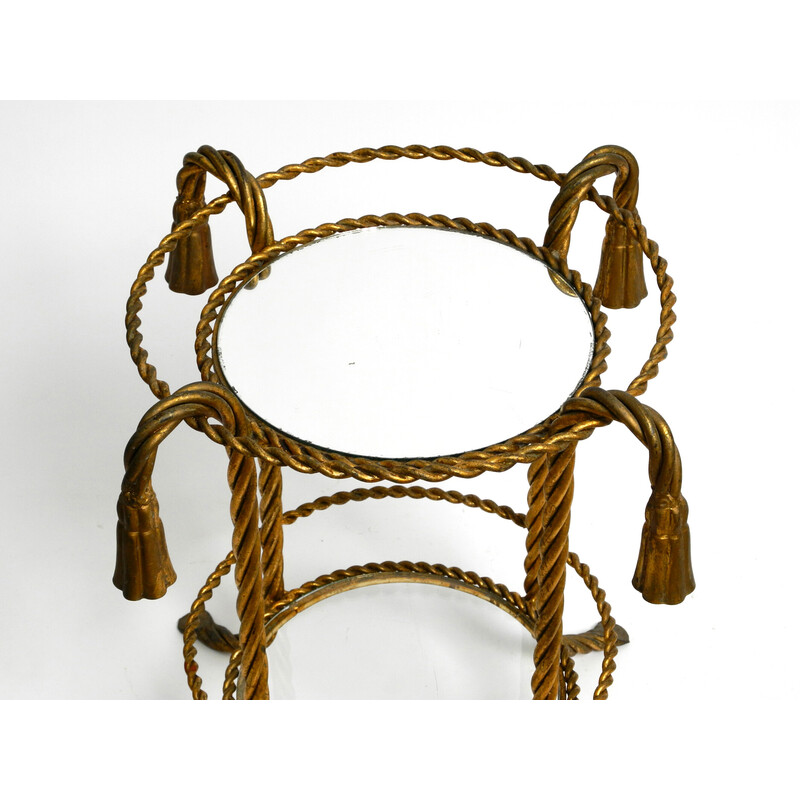 Vintage gilded iron side table by Li Puma Firenze, Italy 1960