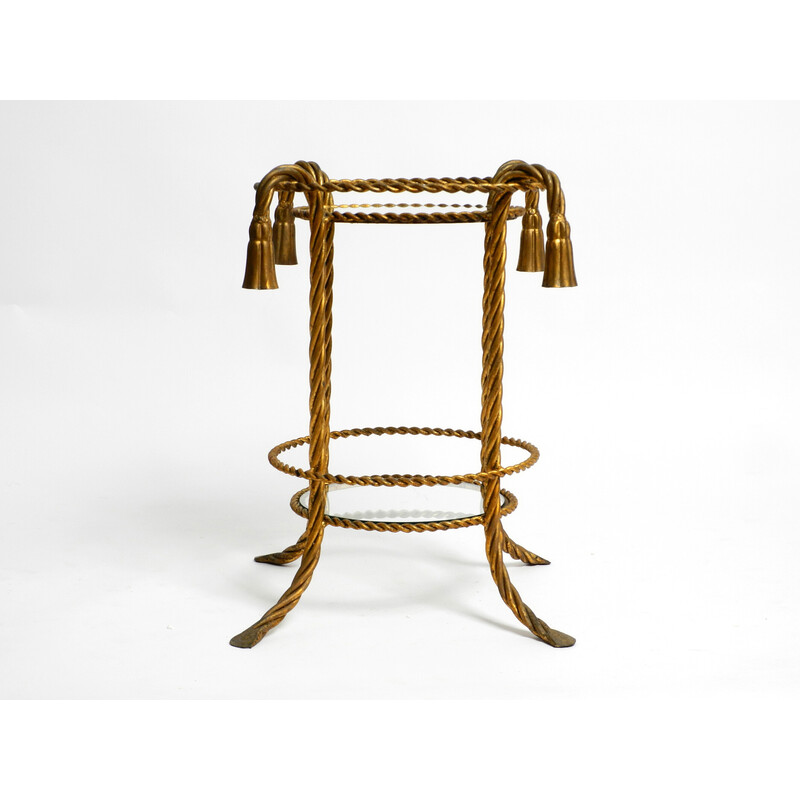 Vintage gilded iron side table by Li Puma Firenze, Italy 1960