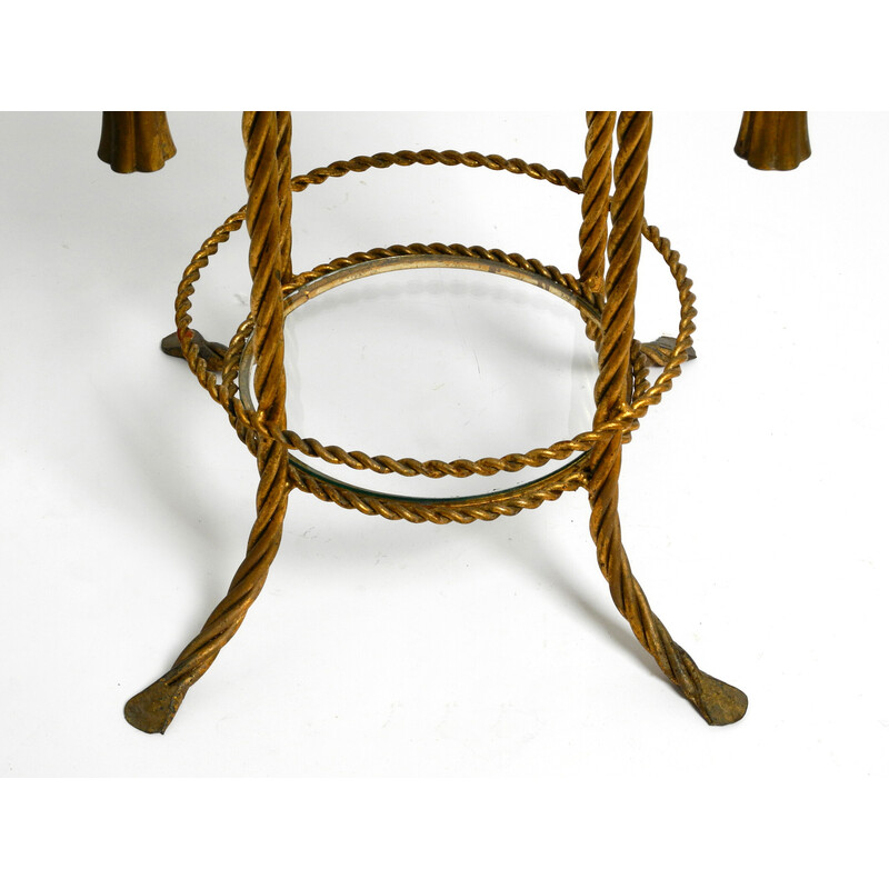 Vintage gilded iron side table by Li Puma Firenze, Italy 1960