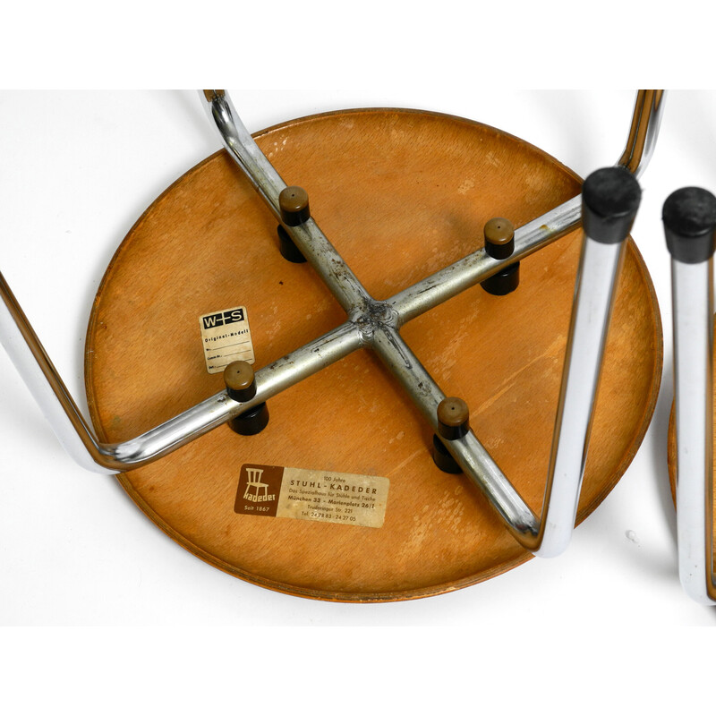 Set aus 3 Vintage-Teakholzhockern Se38 von Egon Eiermann für Wilde Spieth