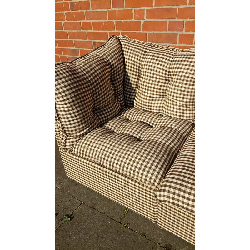 Vintage canvas and wood sofa, Denmark 1970