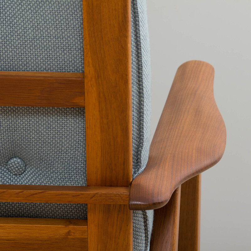 Paire de fauteuils vintage en teck et bois de chêne par Hans Wegner, Danemark 1960