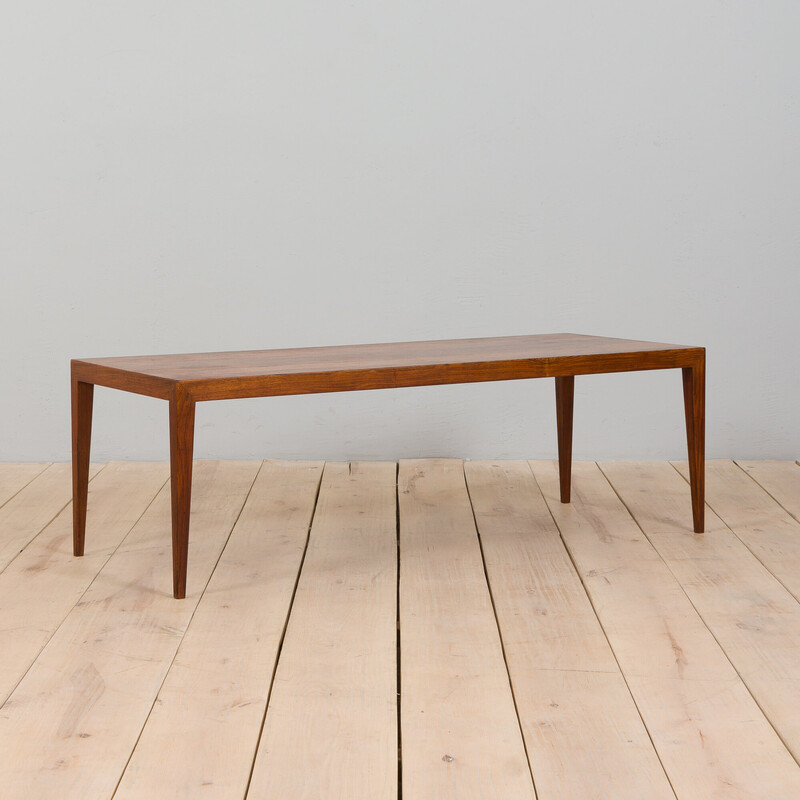 Table basse danoise vintage en palissandre par Severin Hansen pour Haslev, 1960