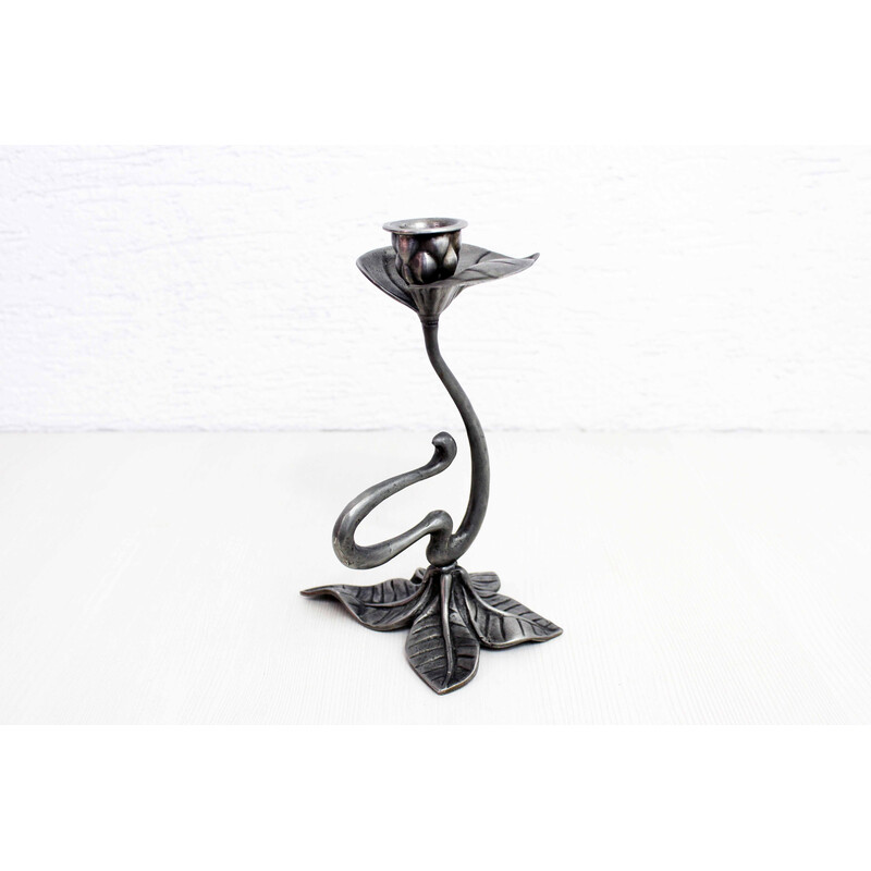 Vintage pewter candlestick, 1960