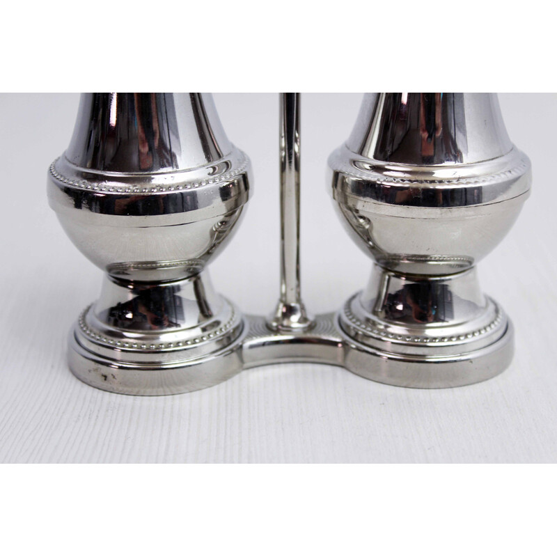 Vintage silver-plated salt and pepper set, 1960