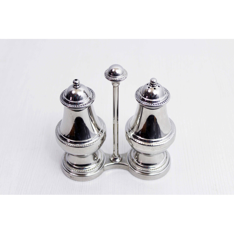 Vintage silver-plated salt and pepper set, 1960