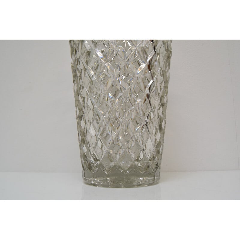 Mid-century glass vase by Glasswork Novy Bor, Czechoslovakia 1960s