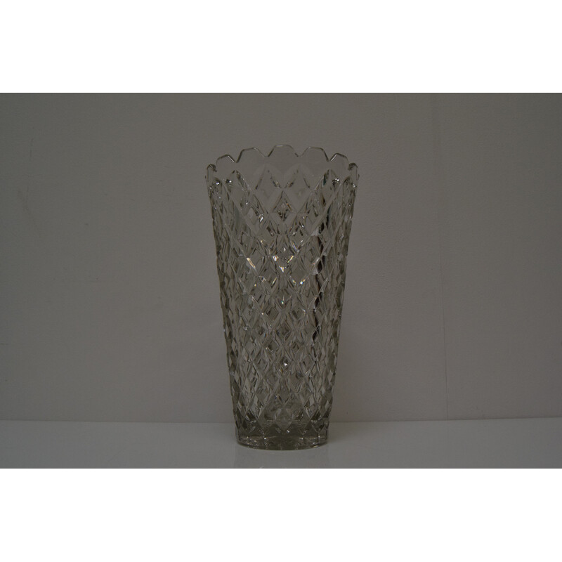 Mid-century glass vase by Glasswork Novy Bor, Czechoslovakia 1960s