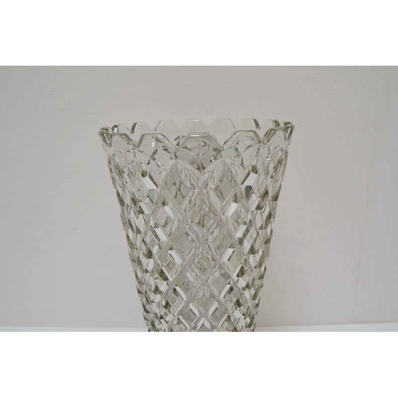 Mid-century glass vase by Glasswork Novy Bor, Czechoslovakia 1960s