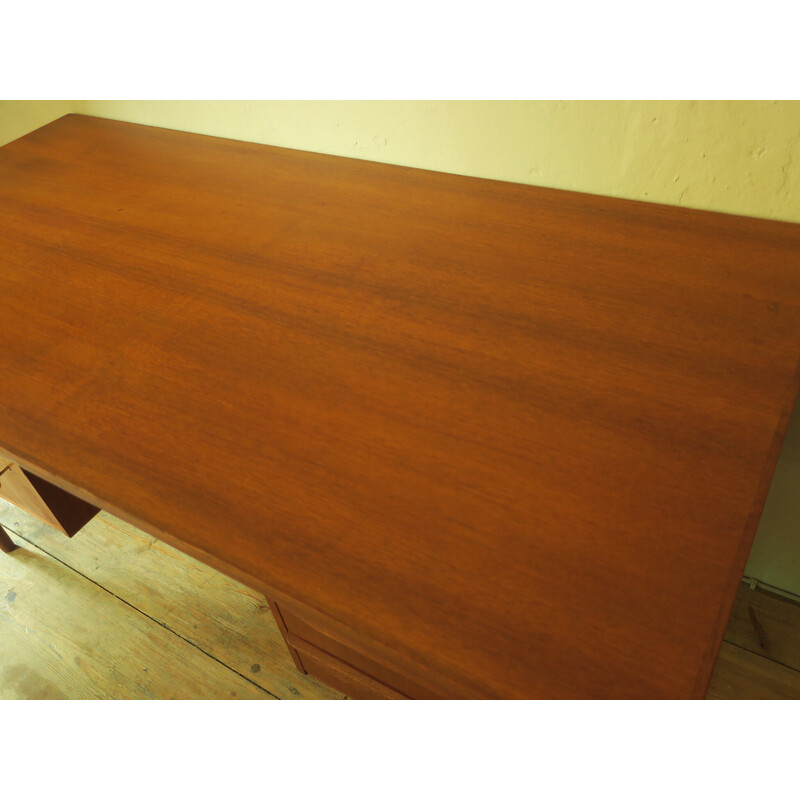 Danish vintage teak desk by Gunnar Nielsen Tibergaard for Tibergaard, 1960s