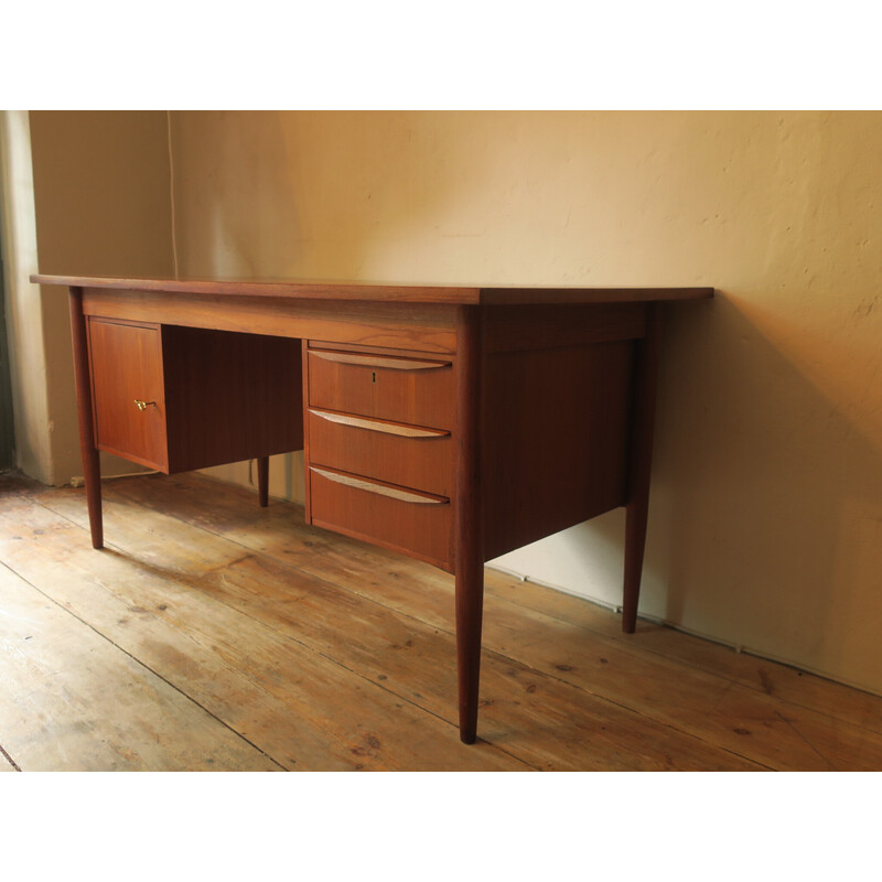 Danish vintage teak desk by Gunnar Nielsen Tibergaard for Tibergaard, 1960s